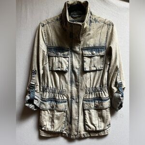 BCBG BCBGeneration Bleached Denim Jacket Sz S